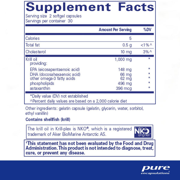 Pure Encapsulations, Krill-Plex, 60 Softgel Capsules