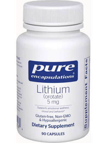 Pure Encapsulations, Lithium (Orotate), 5 mg, 90 Capsules