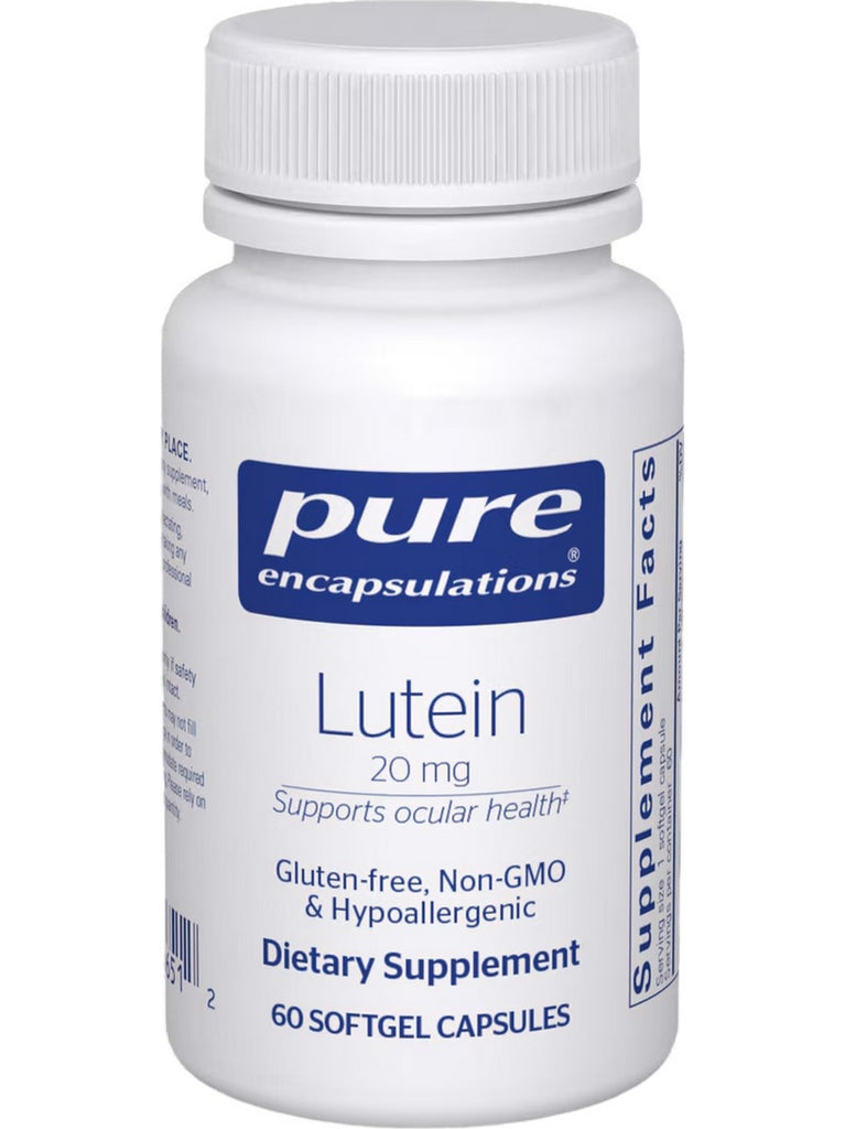Pure Encapsulations, Lutein, 20 mg, 60 gels