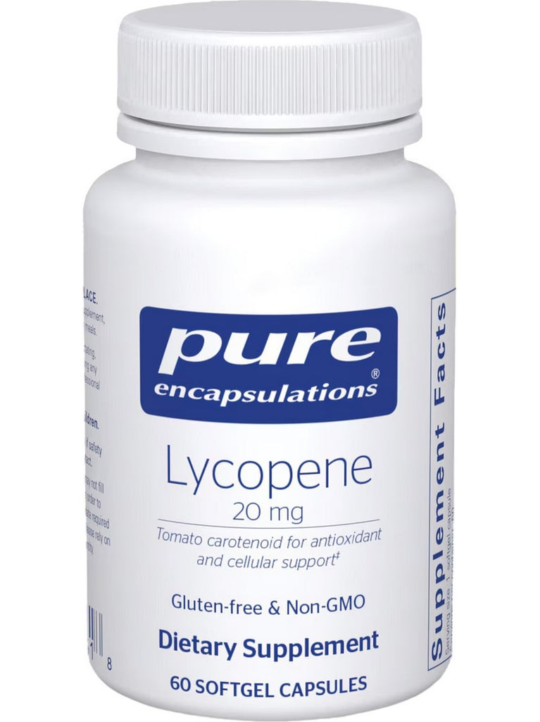 Pure Encapsulations, Lycopene, 20 mg, 60 gels