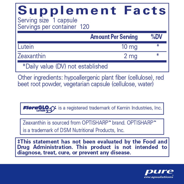 Pure Encapsulations, Lutein/Zeaxanthin, 120 Capsules