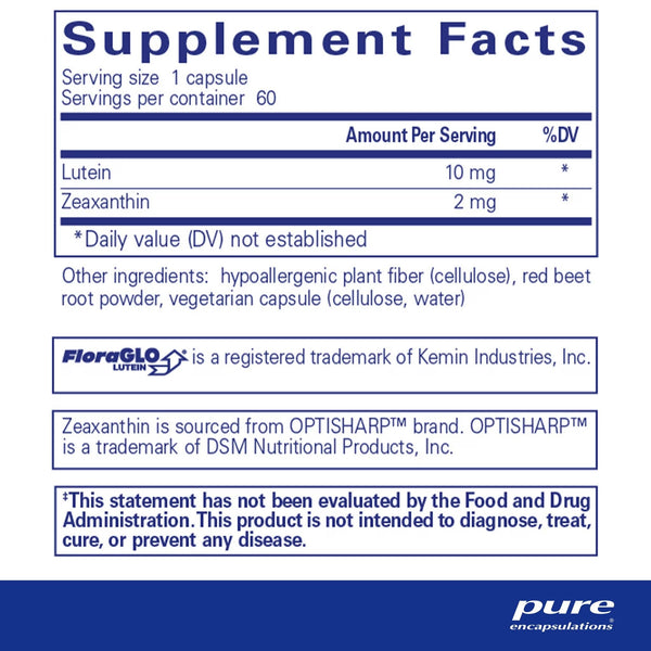 Pure Encapsulations, Lutein/Zeaxanthin, 60 Capsules