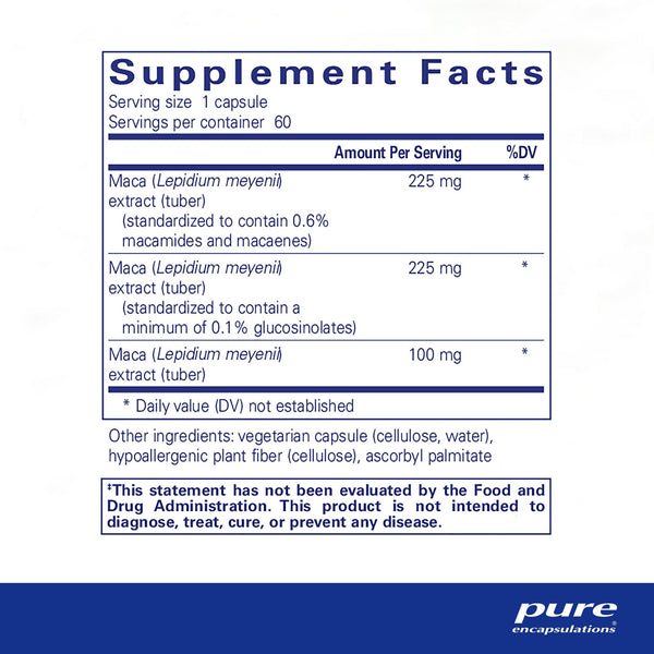 Pure Encapsulations, Maca-3, 60 Capsules