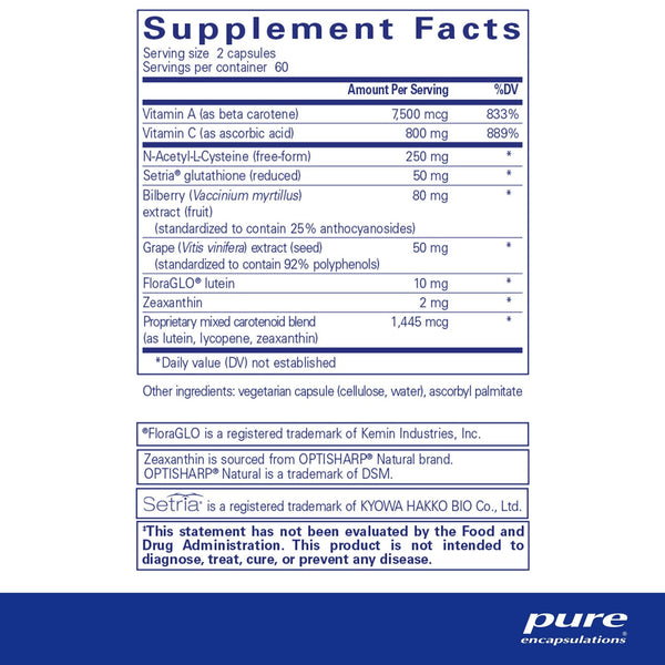 Pure Encapsulations, Macular Support Formula, 120 Capsules