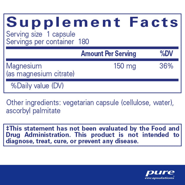 Pure Encapsulations, Magnesium (Citrate), 180 Capsules