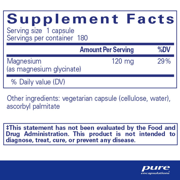 Pure Encapsulations, Magnesium (Glycinate), 180 Capsules