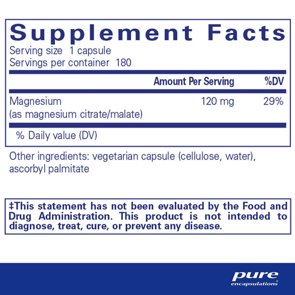 Pure Encapsulations, Magnesium (Citrate/Malate), 180 Capsules
