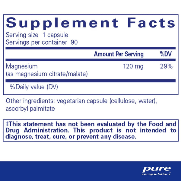 Pure Encapsulations, Magnesium (Citrate/Malate), 90 Capsules