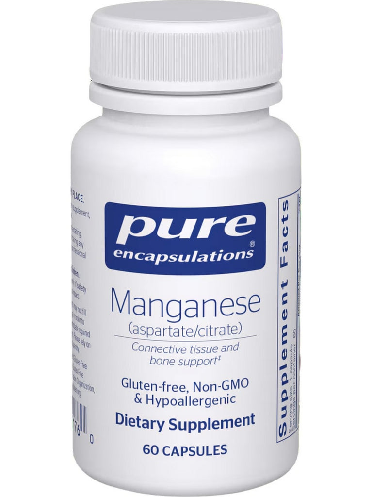 Pure Encapsulations, Manganese (aspartate/citrate), 60 vcaps