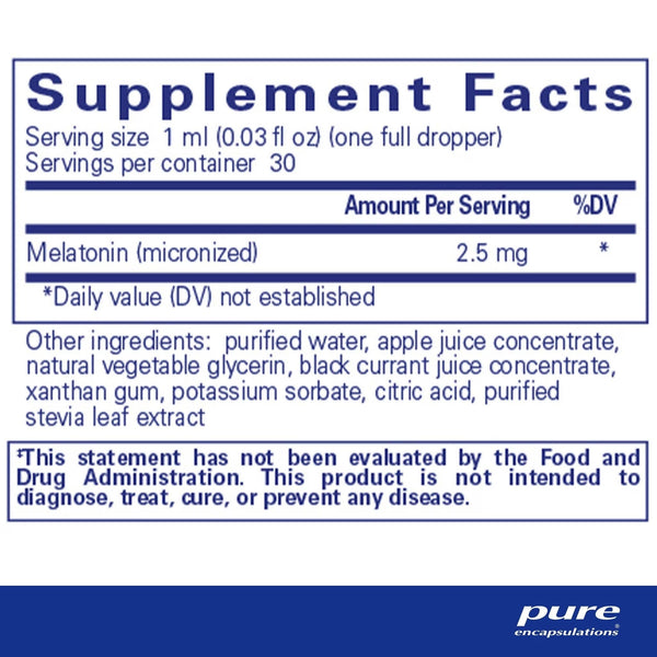 Pure Encapsulations, Melatonin Liquid, 1 fl oz