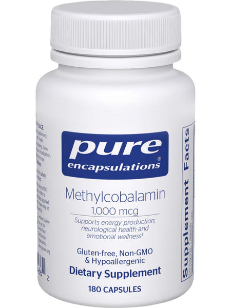 Pure Encapsulations, Methylcobalamin, 1,000 mcg, 180 Capsules