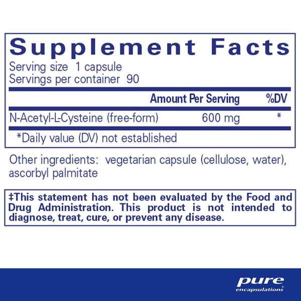 Pure Encapsulations, NAC, 600 mg, 90 Capsules