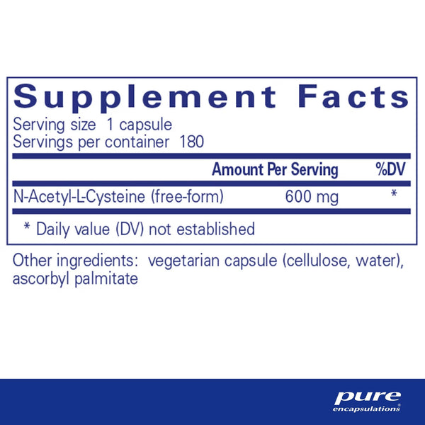 Pure Encapsulations, NAC, 600 mg, 180 Capsules