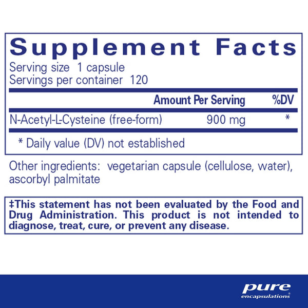 Pure Encapsulations, NAC, 900 mg, 120 Capsules