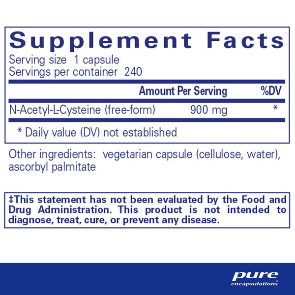 Pure Encapsulations, NAC, 900 mg, 240 Capsules