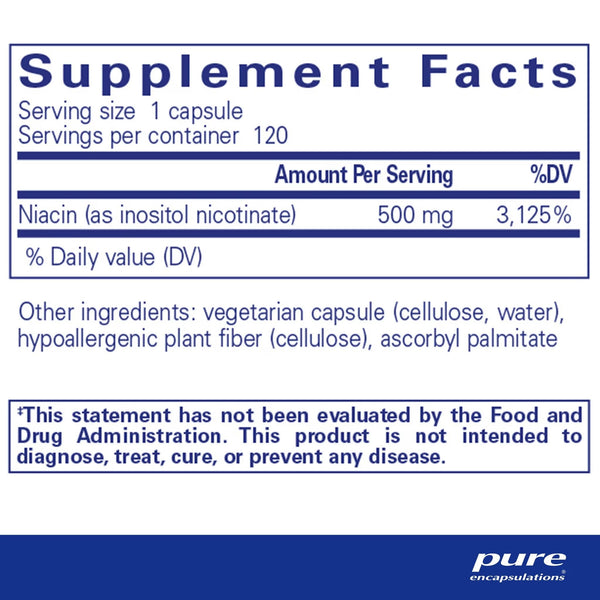 Pure Encapsulations, Niacitol, 500 mg, 120 Capsules