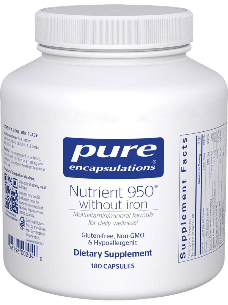 Pure Encapsulations, Nutrient 950 w/o Iron, 180 vcaps
