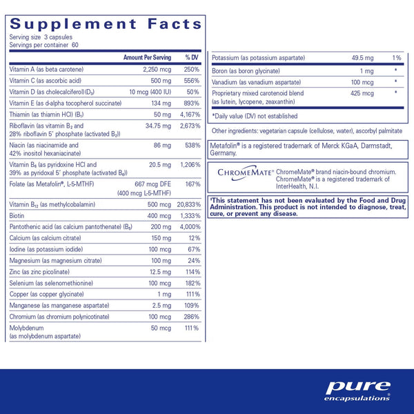 Pure Encapsulations, Nutrient 950 Without Iron, 180 Capsules