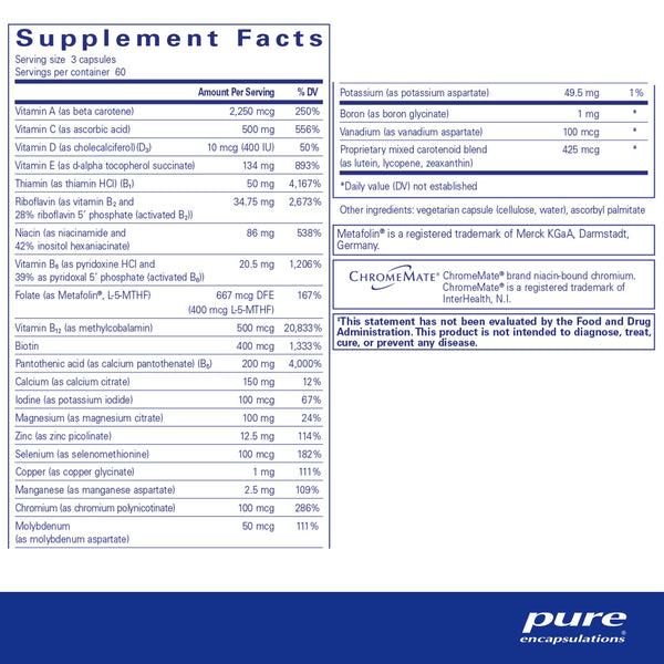 Pure Encapsulations, Nutrient 950 w/o Iron, 180 vcaps
