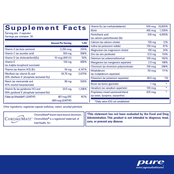 Pure Encapsulations, Nutrient 950 w/o Cu & Fe, 90 vcaps