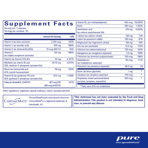 Pure Encapsulations, Nutrient 950 w/o Cu & Fe, 90 vcaps