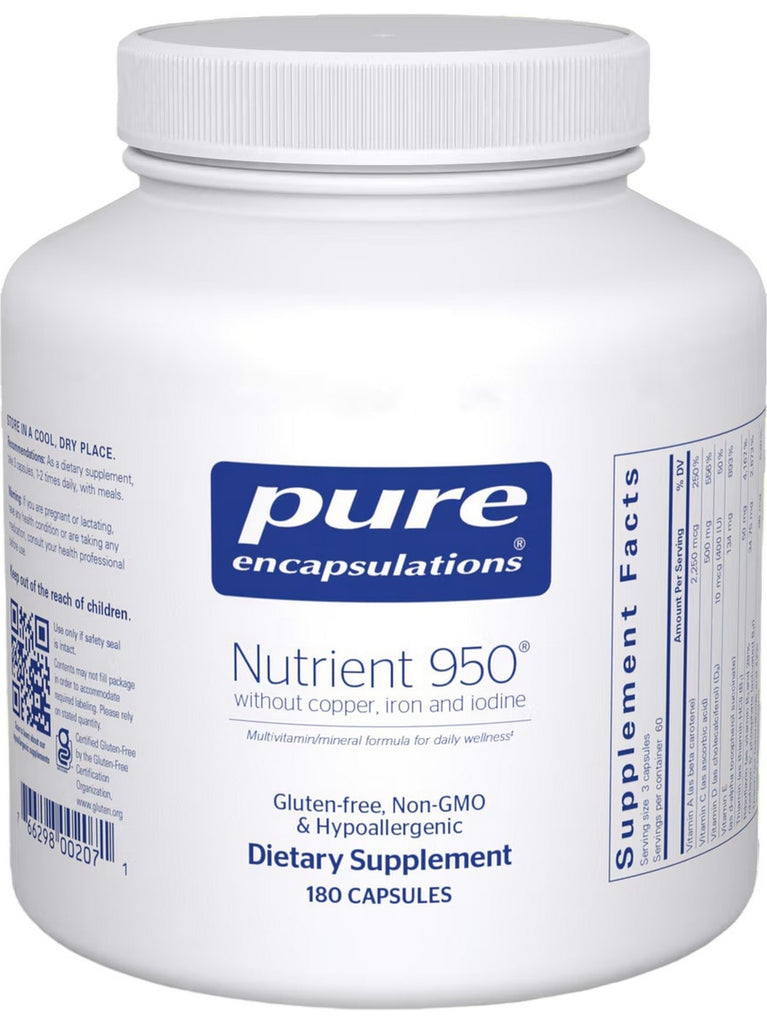 Pure Encapsulations, Nutrient 950 w/o Cu Fe & I, 180 vcaps