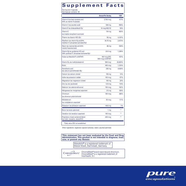 Pure Encapsulations, Nutrient 950 A Without Copper and Iron, 180 Capsules