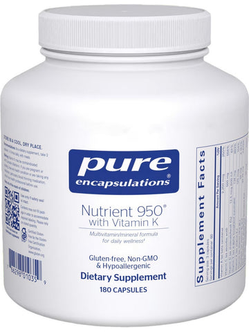 Pure Encapsulations, Nutrient 950 with Vitamin K, 180 vcaps