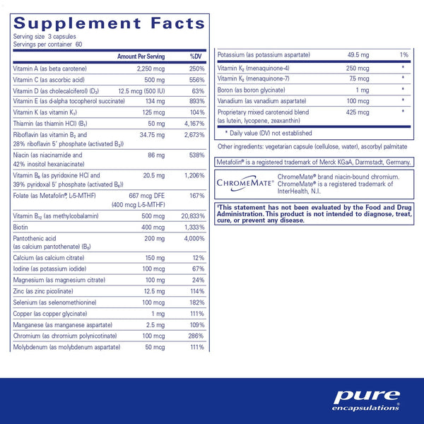 Pure Encapsulations, Nutrient 950 with Vitamin K, 180 Capsules