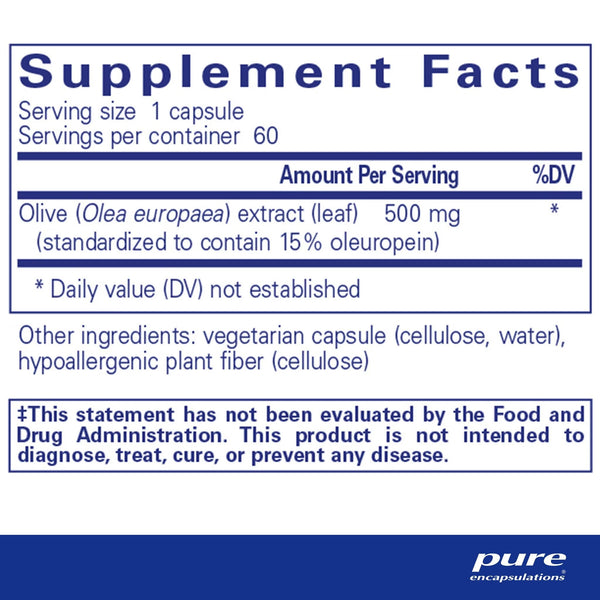 Pure Encapsulations, Olive Leaf Extract, 60 Capsules