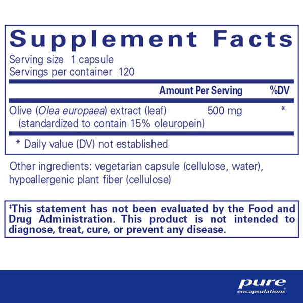 Pure Encapsulations, Olive Leaf Extract, 120 Capsules