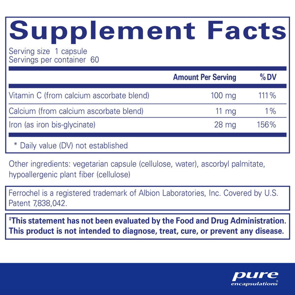 Pure Encapsulations, OptiFerin-C, 60 Capsules