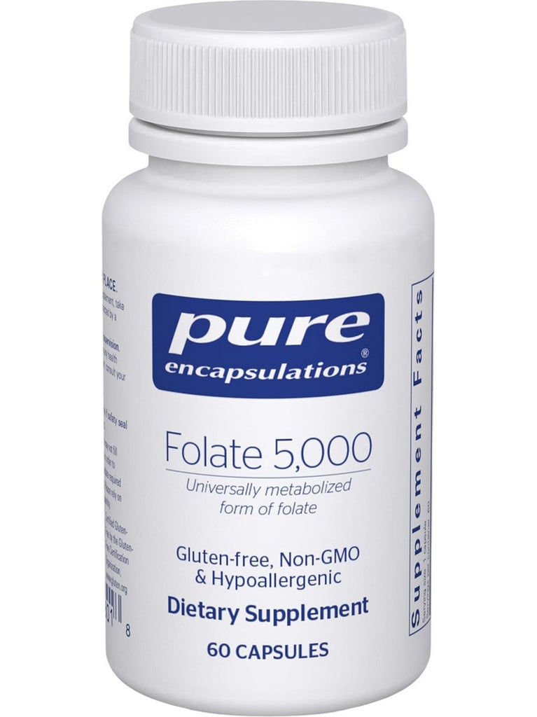 Pure Encapsulations, Folate 5000, 60 caps