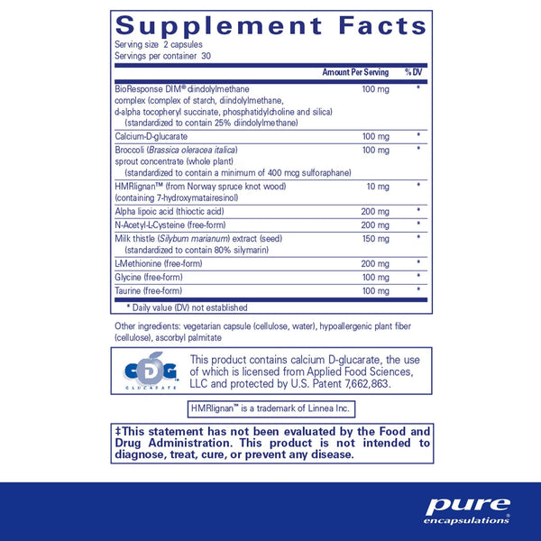 Pure Encapsulations, DIM Detox, 60 Capsules