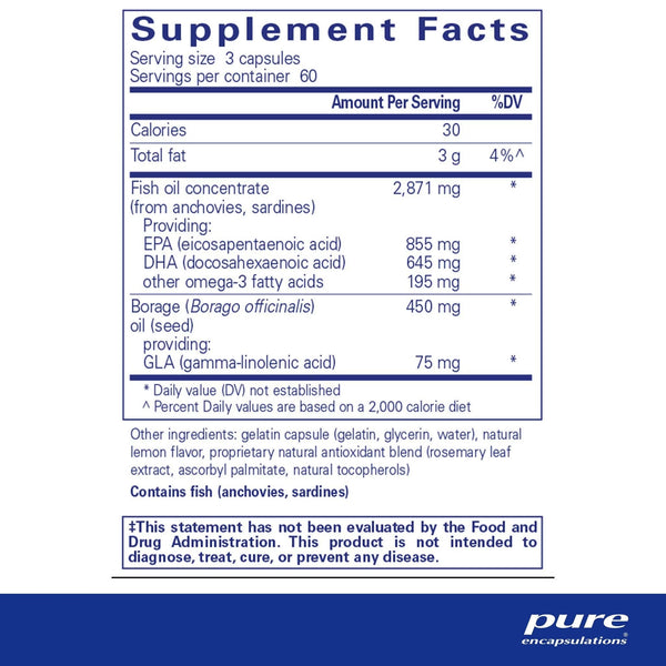 Pure Encapsulations, VisionPro EPA/DHA/GLA, 180 Softgel Capsules