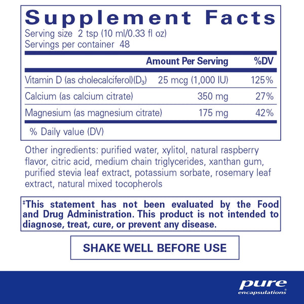 Pure Encapsulations, Cal/Mag/D liquid, 480 ml
