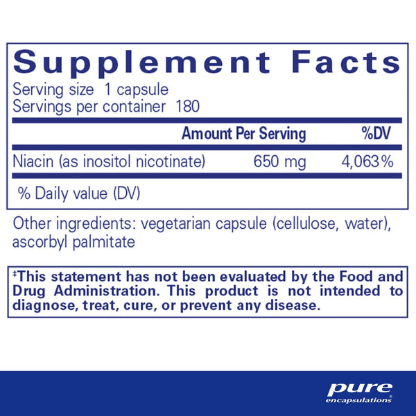Pure Encapsulations, Niacitol, 650 mg, 180 Capsules
