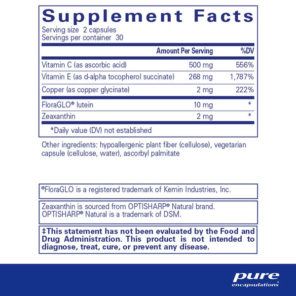 Pure Encapsulations, EyeProtect Basics without zinc, 60 Capsules