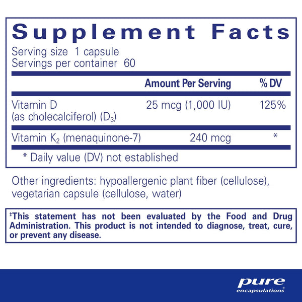 Pure Encapsulations, PureHeart K2D, 60 Capsules