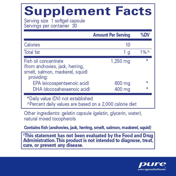 Pure Encapsulations, ONE Omega, 30 Softgel Capsules