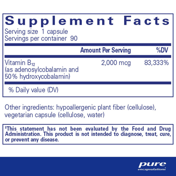 Pure Encapsulations, Adenosyl/Hydroxy B12, 90 Capsules