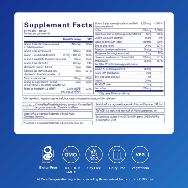 Pure Encapsulations, PureGenomics Multivitamin, 60 Capsules