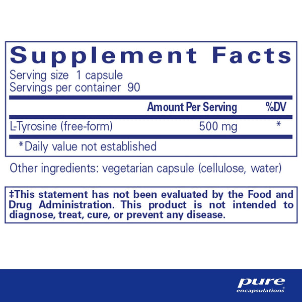 Pure Encapsulations, L-Tyrosine, 90 Capsules