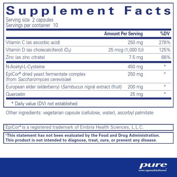 Pure Encapsulations, PureDefense with NAC, 20 Capsules