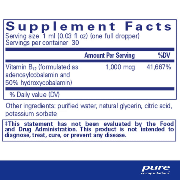 Pure Encapsulations, Adenosyl/Hydroxy B12 Liquid, 30 ml