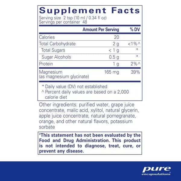 Pure Encapsulations, Magnesium Glycinate Liquid, 480 ml