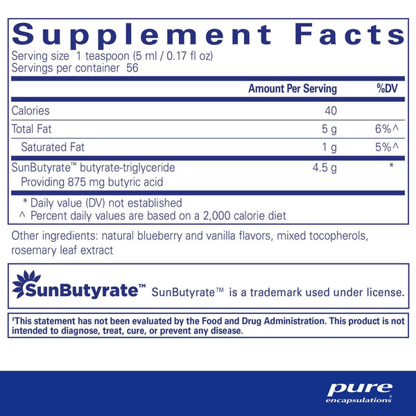 Pure Encapsulations, SunButyrate-TG Liquid, 280 ml