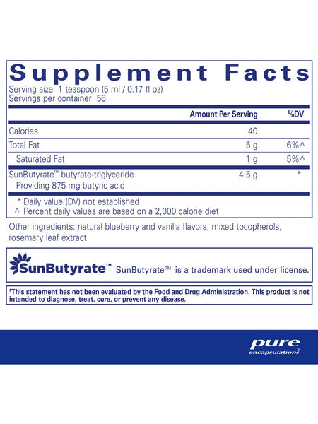 Pure Encapsulations, SunButyrate TG liquid, 280 ml