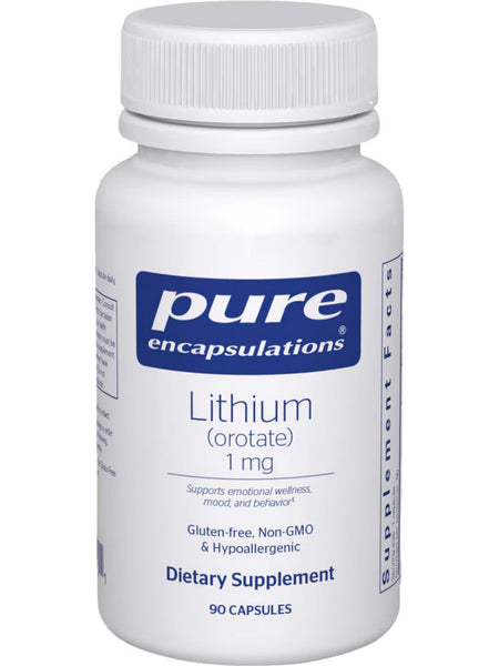 Pure Encapsulations, Lithium (Orotate), 1 mg, 90 Capsules