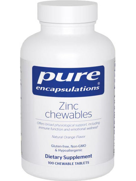 Pure Encapsulations, Zinc Chewables, 100 chewable tablets
